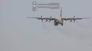 Iranian Hercules landing with three engine.