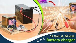 How to Make 2 in 1 Power Supply With a 12 Volt Transformer | 12 Volt and 24 Volt Battery Charger