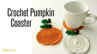 How to Crochet a Halloween Pumpkin Coaster, Beginner Friendly