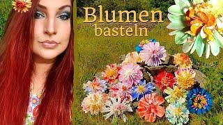 Blumen aus Butterbrottüten basteln / Blumengirlande / Sommerdeko DIY