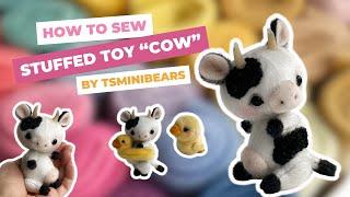 Wow! Learn how to make stuffed toy “Cow” by Tsminibears with Tania, let’s sew it together!