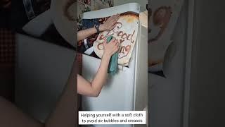 How to stick fridge wrap