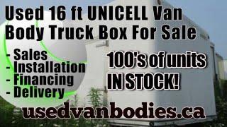 UNICELL, used 16 ft. UNICELL dry freight truck body van box, Toronto Ontario.