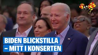 Bisarra bilderna – President Joe Biden fryser i en minut