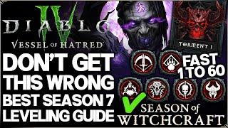 Diablo 4 - Fastest Season 7 Leveling Guide Tips - Best All Class Level 1 to 60 - Easy Torment Day 1!