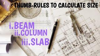 Thumb rules to calculate Beam, Column & Slab size| Depth and width| STAADPRO| ETABS| Analysis| 2022