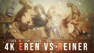 Eren vs Reiner - Attack on Titan Season 4 Part 2 Episode 1 FULL FIGHT !!! (English Sub) 4k