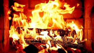  FIREPLACE Ultra HD 4K. Fireplace with Crackling Fire Sounds. Fireplace Burning. Fire Background