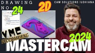 Mastercam 2023-2024 Tutorials | Mastercam Practice Drawings Mastercam practice drawing 24
