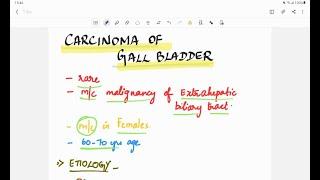 Carcinoma of Gallbladder | Pathology | Handwritten notes
