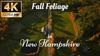 New Hampshire Fall Foliage Scenery with Relaxing music and no repeats. Drone Adventure in 4k