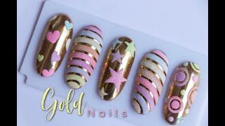 Uñas de Salón Arcoris Dorado   Deko Uñas - Gold Nails