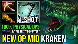 NEW KRAKEN SWELL 1v5 Solo Mid Unkillable Tidehunter 100% Physical Right Click 1 Shot AOE Gush Dota 2