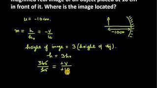 2. A concave mirror produces three times magnified real image of an object placed at 10 cm in front