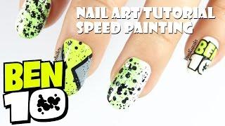 Cartoon Nail Art Tutorial - Ben 10 Nails - Speed Drawing