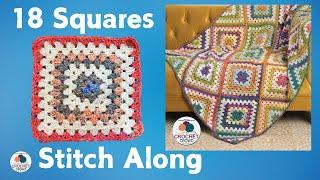 18 Square Motif: Granny Goes Random Stitch Along