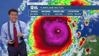 Latest on Category 5 Hurricane Milton with 180 mph winds, one of strongest hurricanes ever in Gulf