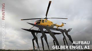 Aufbau Gelber Engel (Skulptur Autobahn A1, Alfred Gockel, 2011)