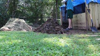 Compost Is 120 Degrees After Turning, Was 170 Before \\ Vlog #49