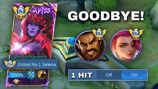 TOP 1 GLOBAL SELENA vs TOP 1 GLOBAL ROGER AND LESLEY (1 HIT BUILD) | SELENA GAMEPLAY | SELENA BUILD