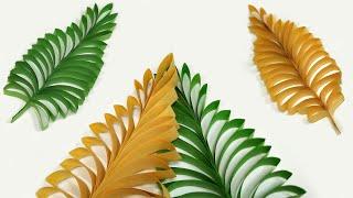 How to make paper leaf, paper craft easy, paper leaf decoration craft, handcraft, DIY Crafts