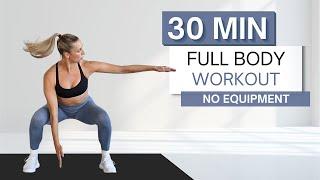 30 min FULL BODY WORKOUT | No Jumping | Sculpt & Sweat | Bodyweight Travel Friendly | No Equipment