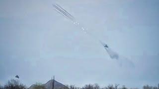 Russian Ka-52 Alligator and Mi-28N Havoc Attack Helicopters firing Rockets in Donbas.