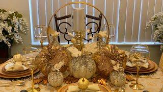 How To Decorate A Elegant Fall Tablescape | Glam Pumpkin Patch #glam