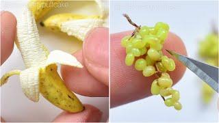 Miniature Art Making of Miniature Fruit  | FOOD | Strawberrypuffcake