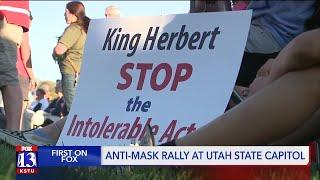 Hundreds gather at Utah State Capitol to rally against mask mandates