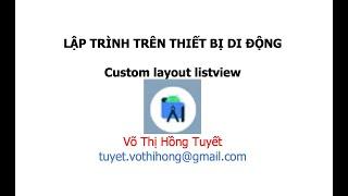 LTMobile_Hướng dẫn custom layout listview cho quản lý sinh viên