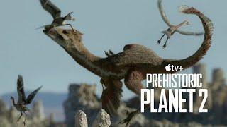 Pectinodon family hunting in desolated river  - [Prehistoric Planet] season 2