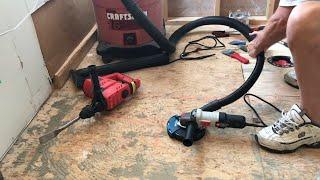 Remove Thinset Residue off of Subfloor with Angle Grinder @DIY Boomers