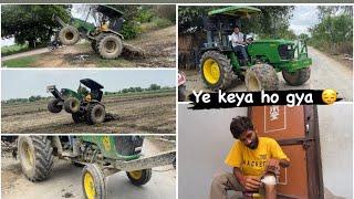 New vlog Jhondeer 5039 मैं डाल दिये monster tank के टायर  cultivator के साथ stunt कर दिया ️￼