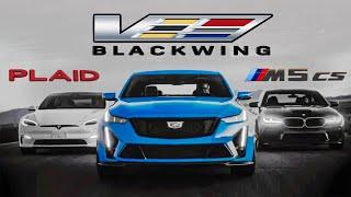 CT5-V Blackwing vs Tesla Model S Plaid vs M5 CS Review and Drag Race — Jason Cammisa ICONS Ep. 05