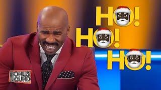 SANTA! Funny Steve Harvey Family Feud Answer & Reactions