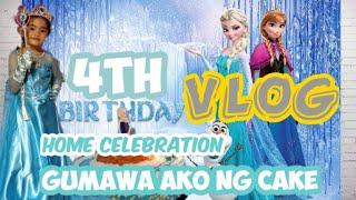 Gumawa ako ng "MANGO BRAVO CAKE"FROZEN THEME costumize sa 4th BIRTHDAY NI BABY GILLIAN vlog