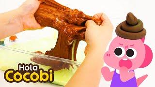 Jugar con Slime de Popó | Aprende Colores con Dinosaurios | Hola Cocobi