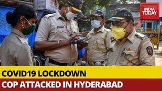 Covid19 Lockdown: Woman & Son Attack Cop In Hyderabad After Being Stopped | Watch Visuals