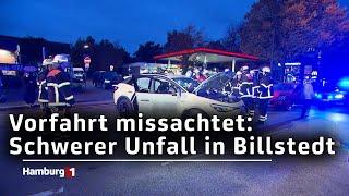 Schwerer Unfall in Billstedt - Taxifahrer missachtet offenbar Vorfahrt