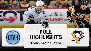 NHL Highlights | Utah Hockey Club vs. Penguins | November 23, 2024