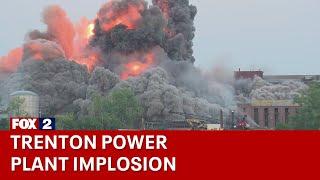 Trenton Power Plant boiler house implosion