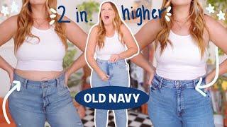 trying on old navy's NEW "highest high rise" jeans! (OMG)