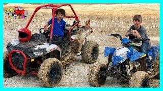 Kruz Riding The Polaris Ace 150 and the Four Wheeler 110 with His Cousin