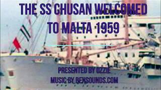 Passenger ship the SS Chusan being welcomed to Malta in 1959