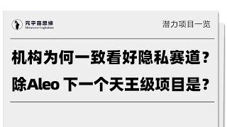 隐私赛道为何被机构一致看好？除了aleo，还有哪个最可能成为天王级项目？