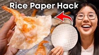 2-Ingredient Rice Paper Shrimp Chips  (TikTok Crispy Snack HACK)