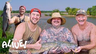 Brad and Matty Matheson Go Noodling for Catfish Part 1 | It's Alive | Bon Appétit