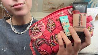 ASMR rummaging through my high school makeup bag (lofi, tapping, rummaging sounds, over explaining)