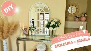 decoração com moldura de janela| decoração escandinava| DIY decor| Home decor| Espelho boho